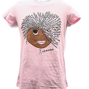 Curly coily hair with freckles women’s tee